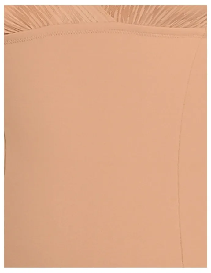 Leonisa Sheer Stripe Detail Wirefree Sculpting Bodysuit in Beige