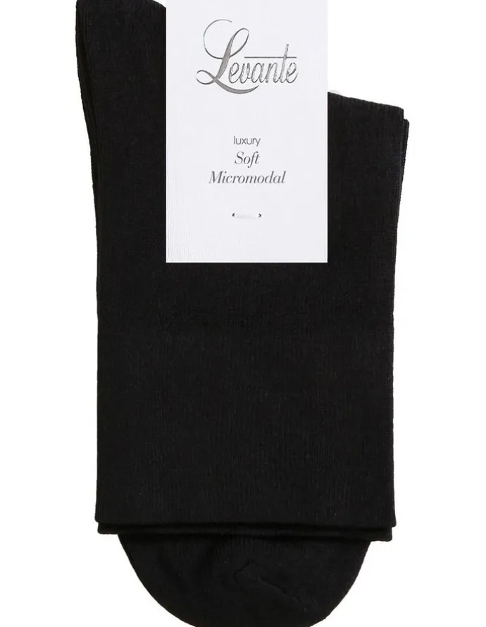 Levante Micromodal Comfort Top Sock in Nero