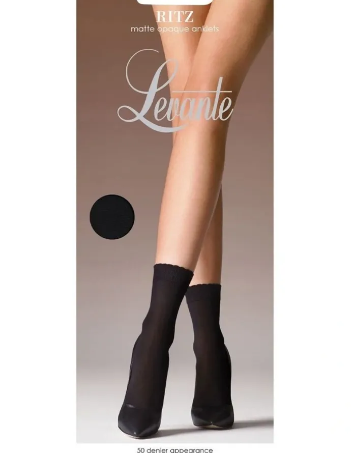 Levante Opaque Anklet with Picot Band in Black