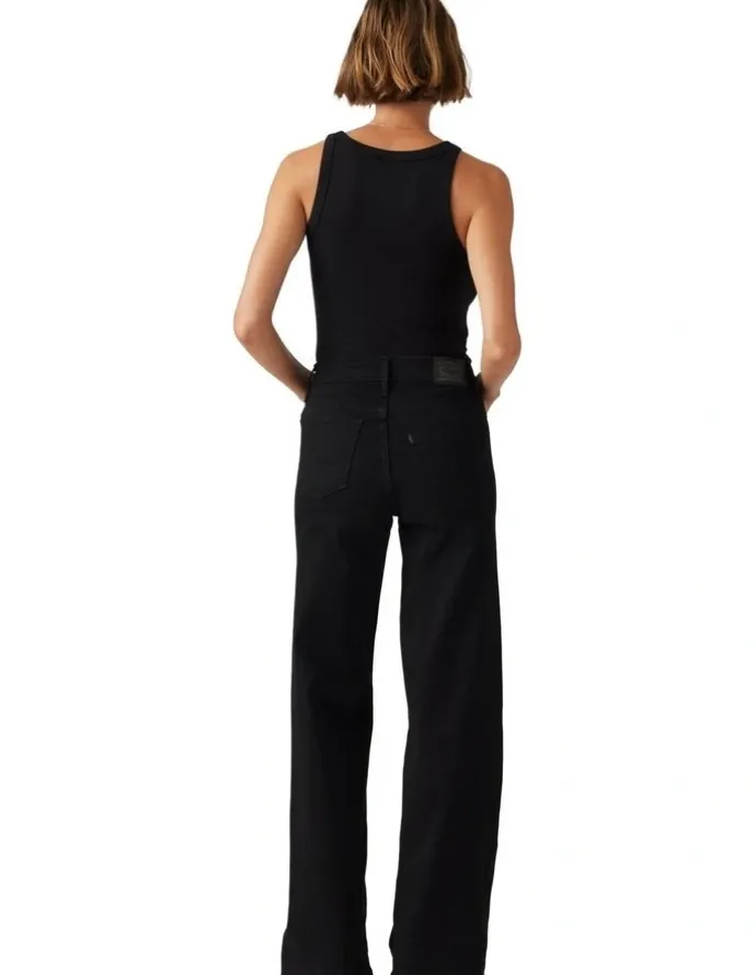 Levi's 318 Shaping Wide-Leg Jeans in Soft Black