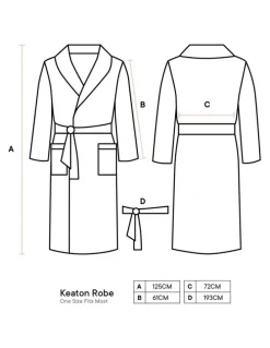 Linen House Keaton Robe in Charcoal