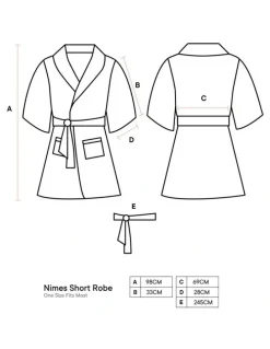 Linen House Nimes Short Robe in Pale Grey