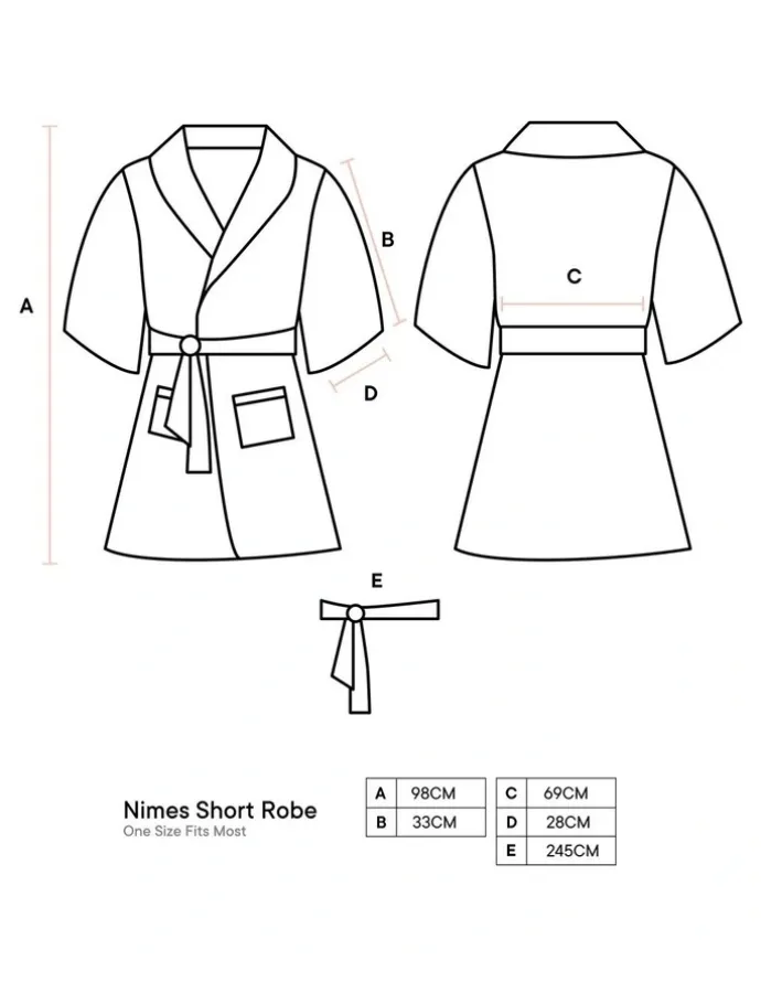 Linen House Nimes Short Robe in White