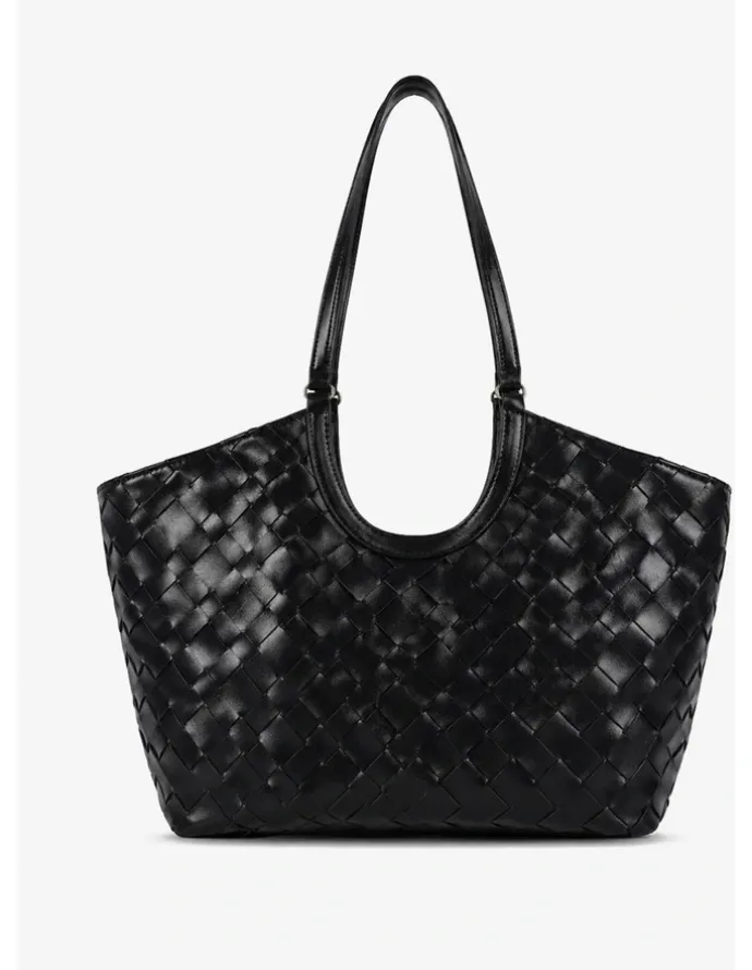 Lustre & Sage Everyday Woven Tote Bag - Black