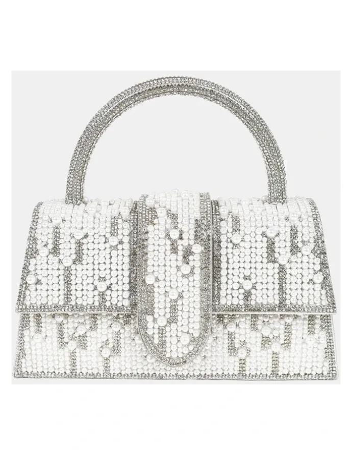 Lustre & Sage Lumire Pearl Top Handle Bag - White