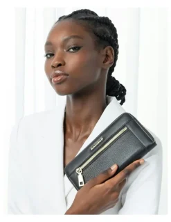 Madison Accessories Abigail Zip Around Open Style Clutch Wallet in Black