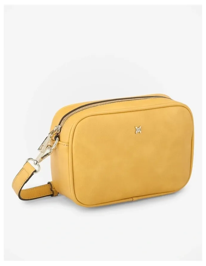 Madison Accessories Monica Camera Crossbody Bag + Aztec Strap in Yellow