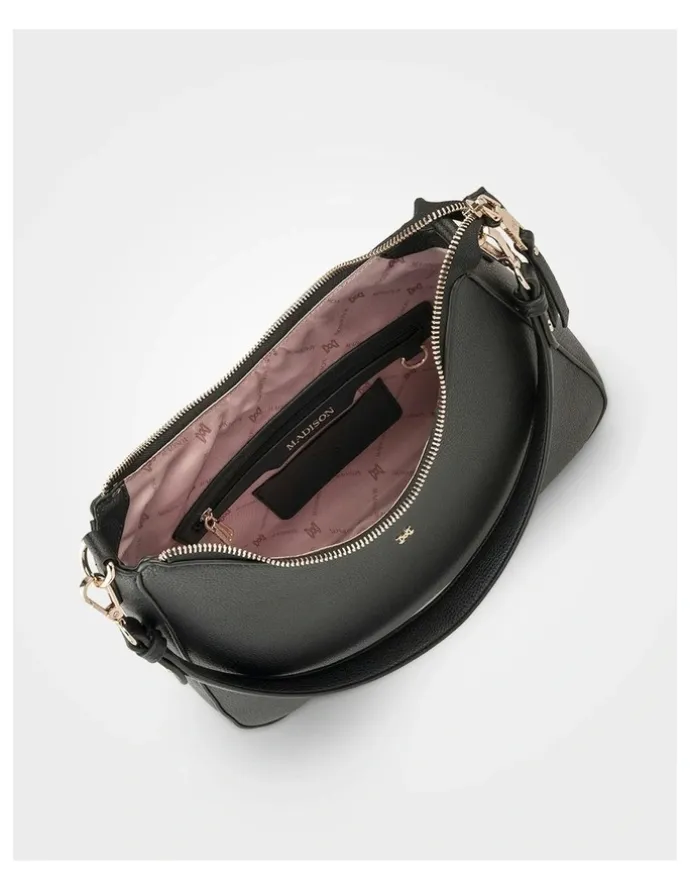 Madison Accessories Rory Large Hobo Shoulder Bag in Black