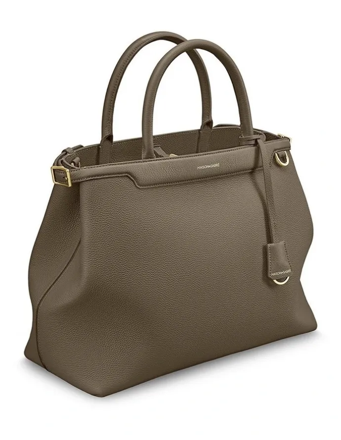 MAISON de SABRÉ The Large Palais Leather Top Handle Bag in Cashmere Clay