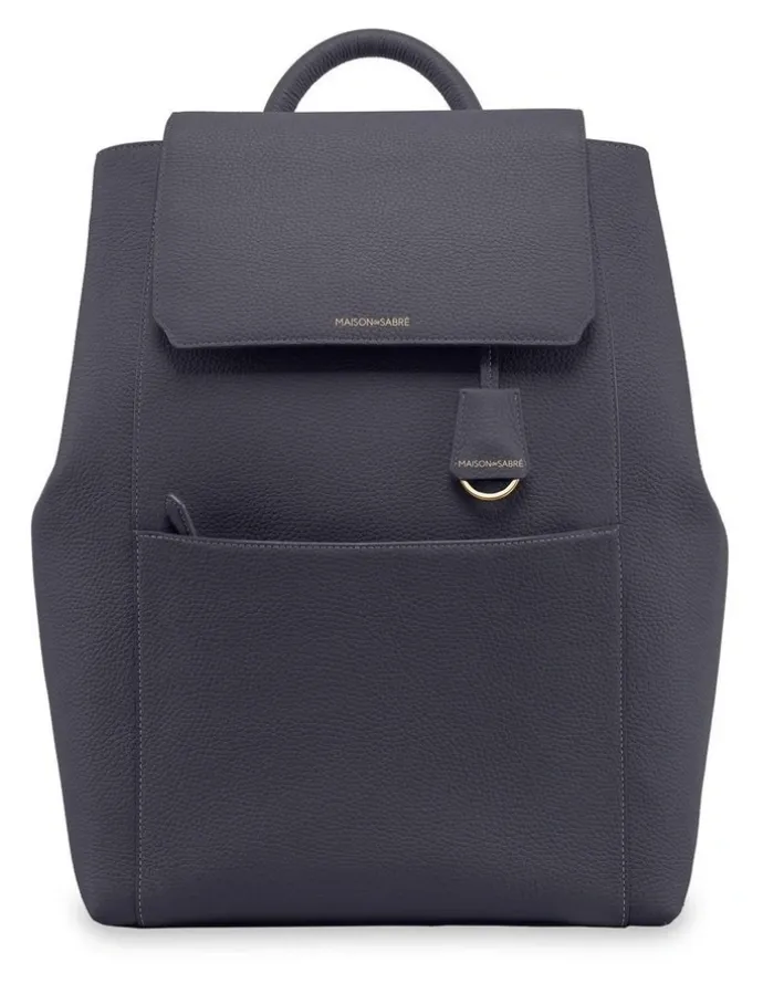 MAISON de SABRÉ The Large Soft Leather Backpack in Graphite Grey