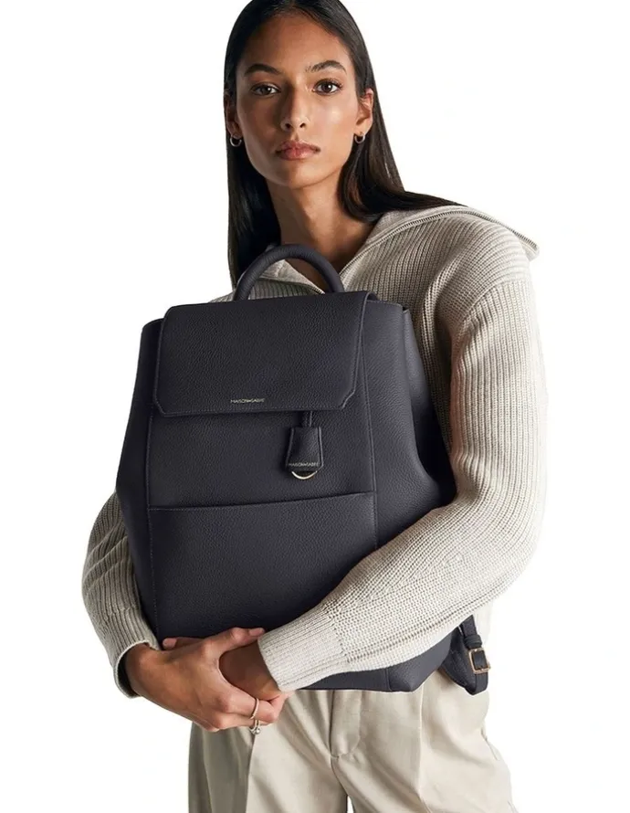 MAISON de SABRÉ The Large Soft Leather Backpack in Graphite Grey