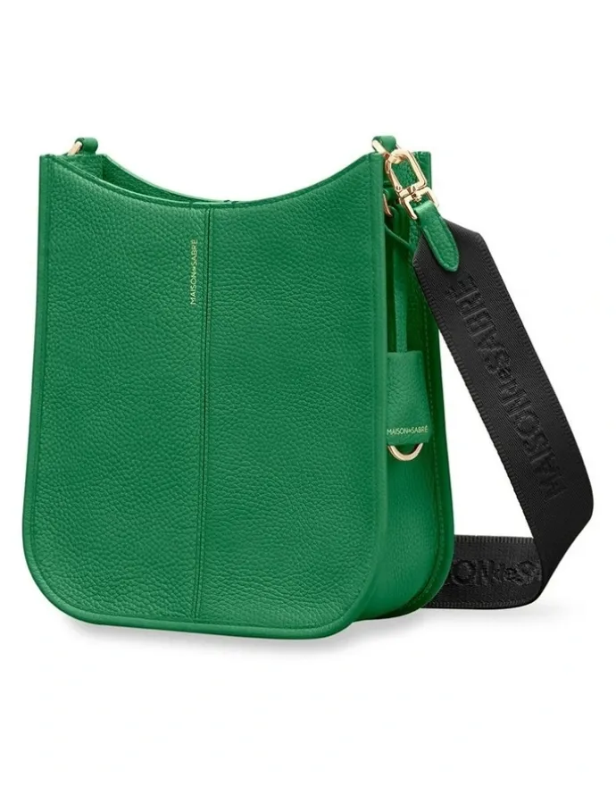 MAISON de SABRÉ The Leather Saddle Bag in Emerald Green