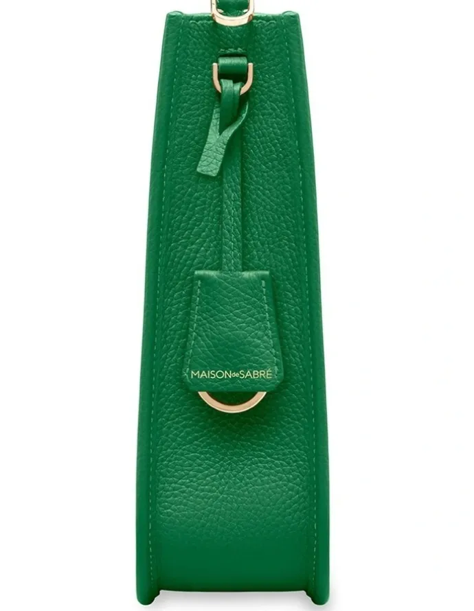 MAISON de SABRÉ The Leather Saddle Bag in Emerald Green