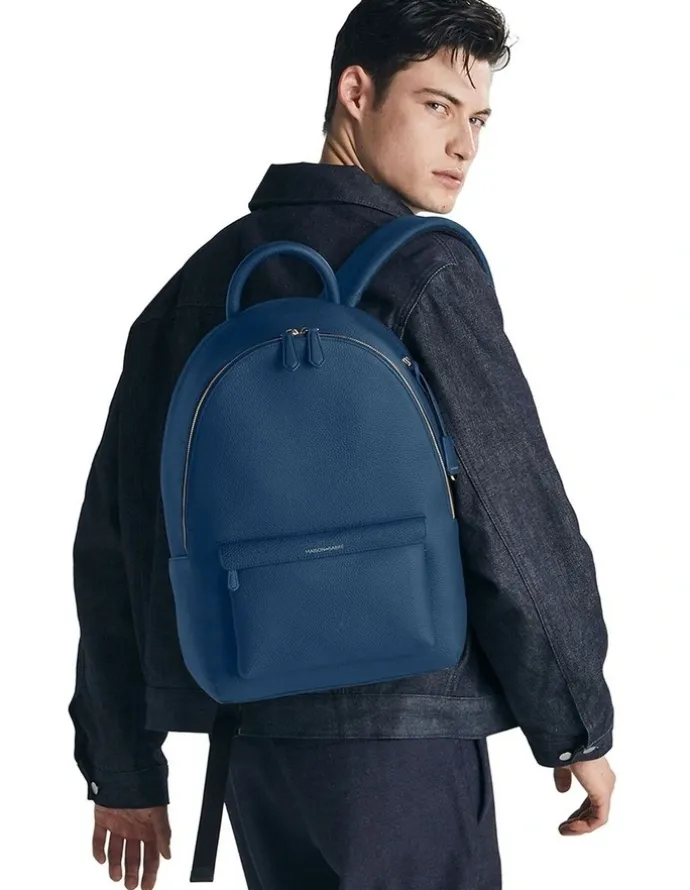 MAISON de SABRÉ The Leather Backpack in Pacific Blue