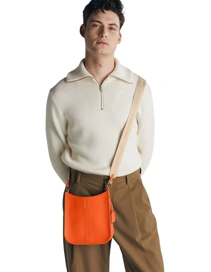 MAISON de SABRÉ The Leather Saddle Bag in Manhattan Orange