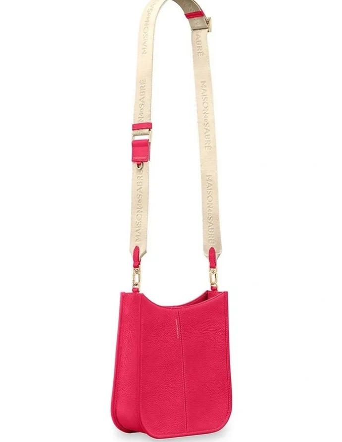 MAISON de SABRÉ The Leather Saddle Bag in Shibuya Fuchsia