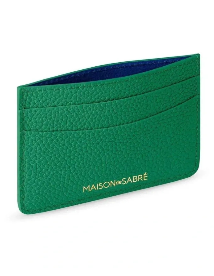 MAISON de SABRÉ The Leather Card Holder in Emerald Green