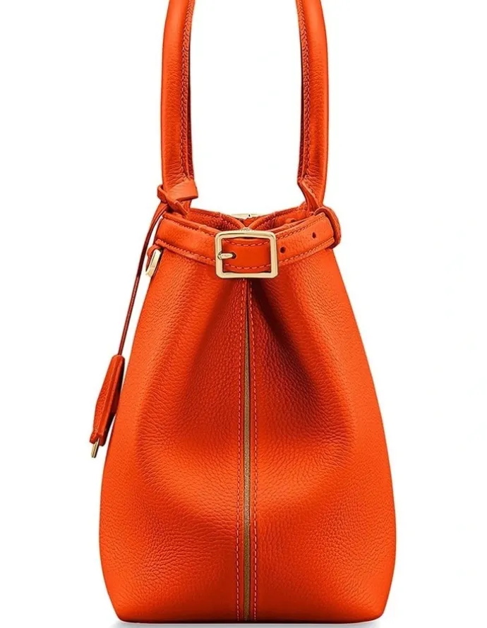 MAISON de SABRÉ The Medium Palais Leather Top Handle Bag in Manhattan Orange