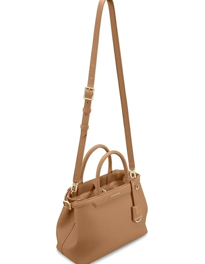 MAISON de SABRÉ The Medium Palais Leather Top Handle Bag in Sandstone Brown