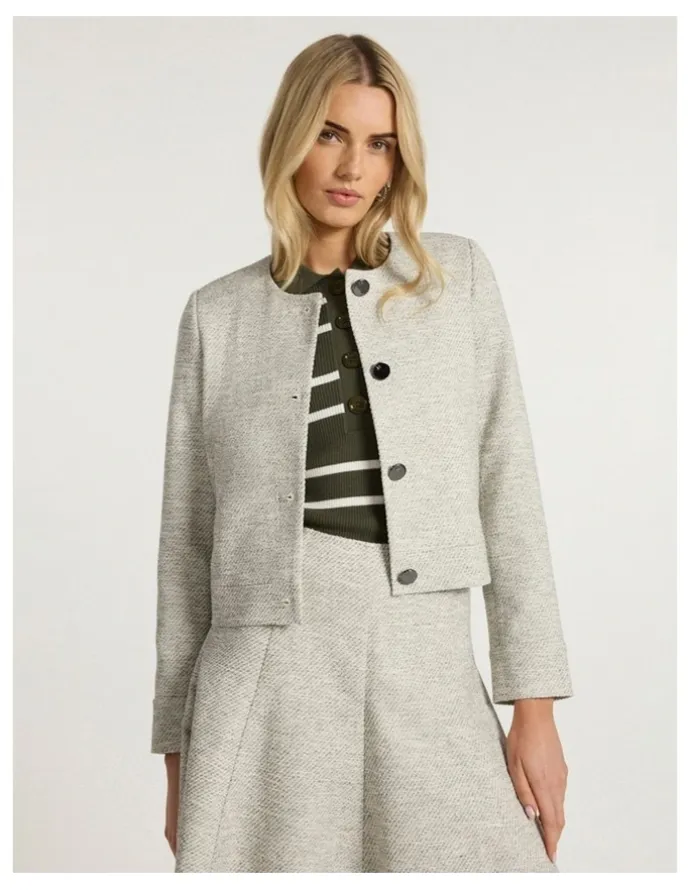 Marcs So Little Time Tweed Jacket in Ivory Multi