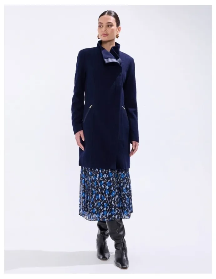 Marcs Sophie Felted Wool Coat in Moonlit Navy