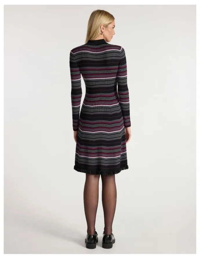 Marcs Secret Agent Knit Dress in Black Stripe