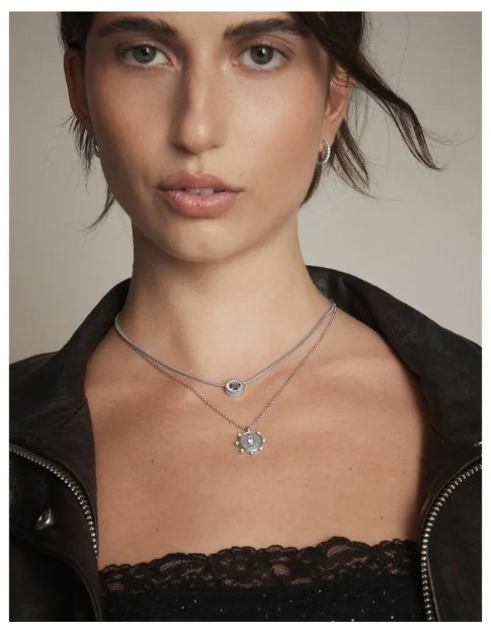 Mimco Amulet Duo Necklace in Silver