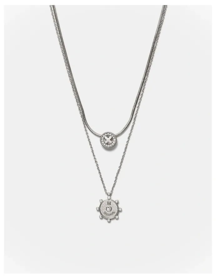 Mimco Amulet Duo Necklace in Silver