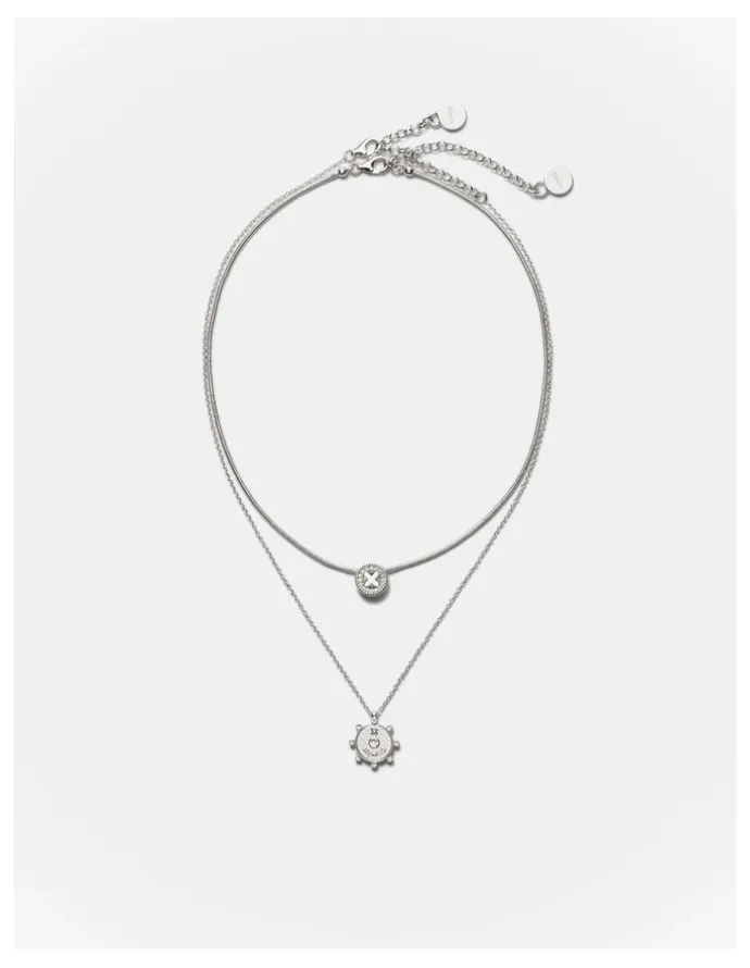 Mimco Amulet Duo Necklace in Silver
