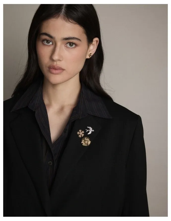 Mimco Daisy Dream Brooch Pin Set in Gold Silver