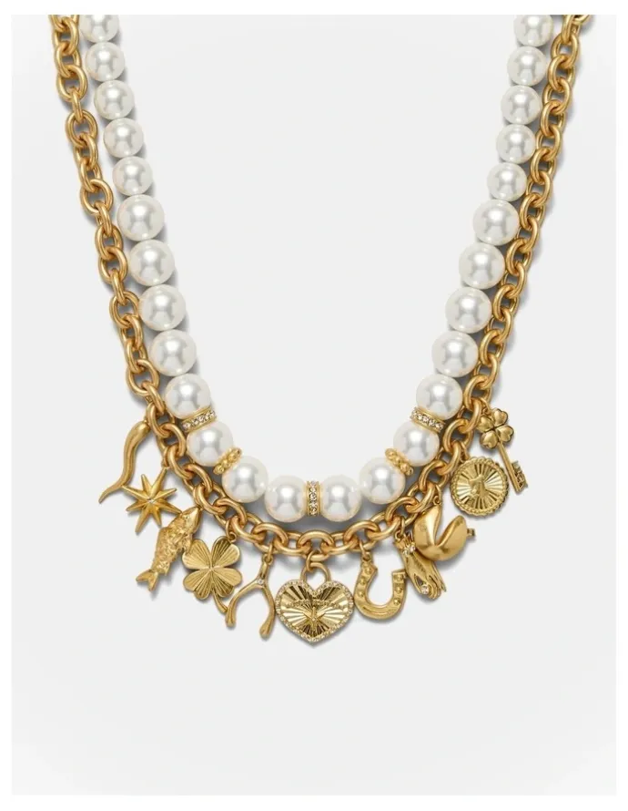 Mimco Fortuna Duo Necklace in Pearl