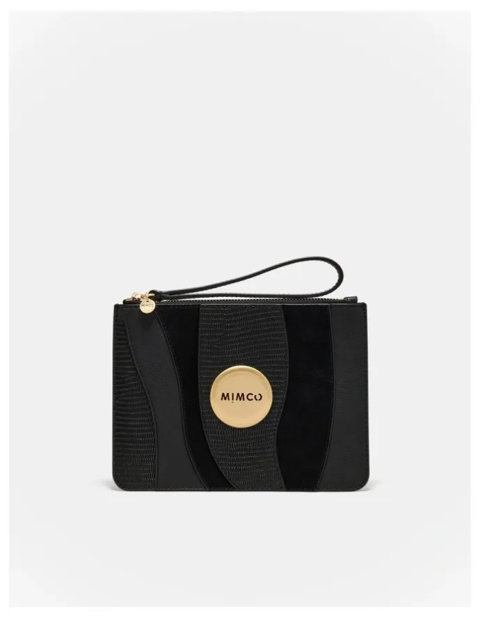 Mimco Mim Pouch in Black Brushed Lg