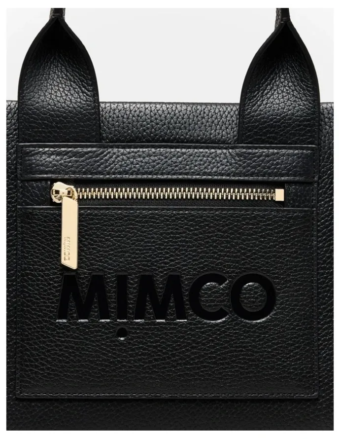 Mimco Patch Leather Mini Tote Bag in Black