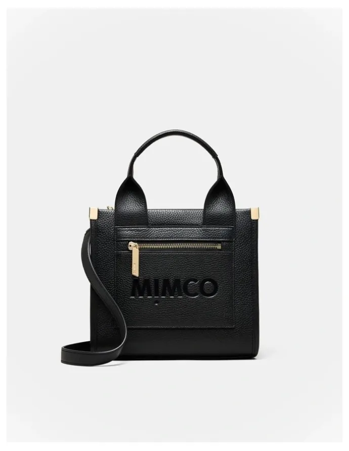 Mimco Patch Leather Mini Tote Bag in Black