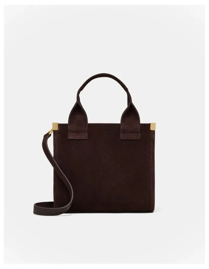Mimco Patch Leather Mini Tote Bag in Chocolate