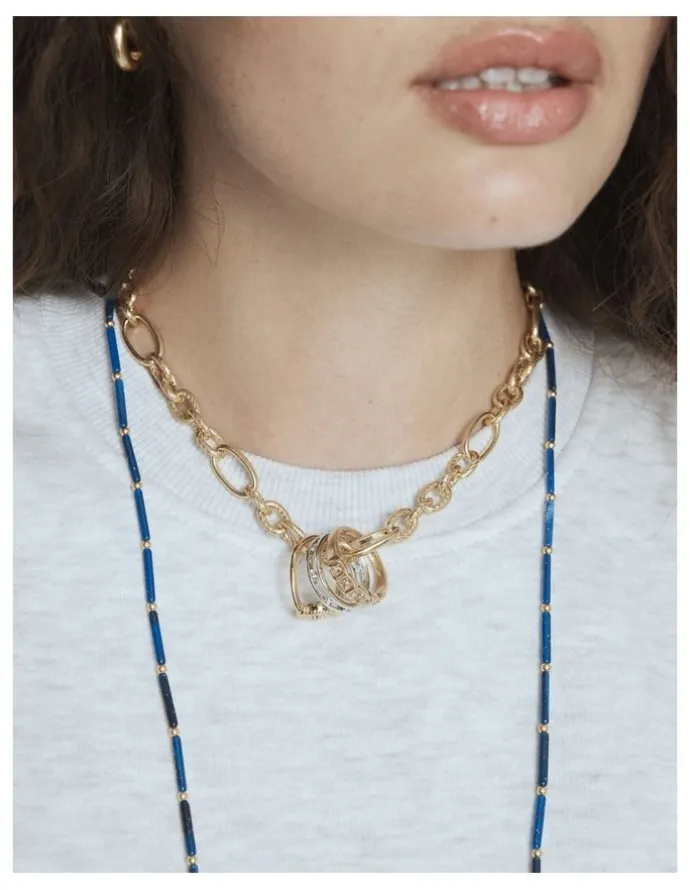 Mimco Polka Heart Necklace in Malachite