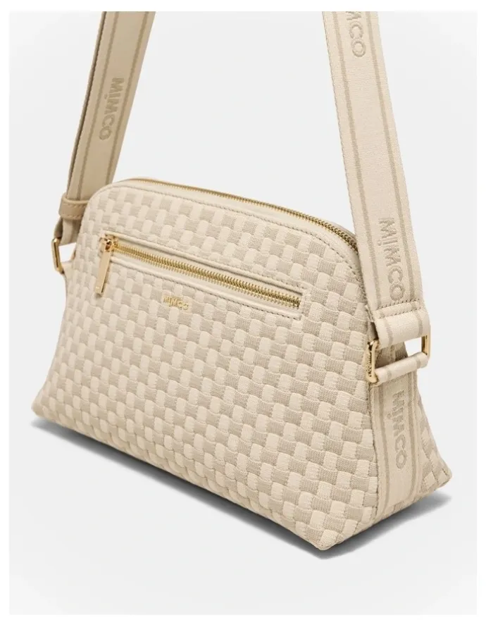 Mimco Squad Woven Crossbody Bag in Natural