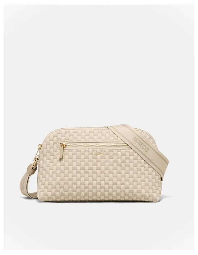 Mimco Squad Woven Crossbody Bag in Natural