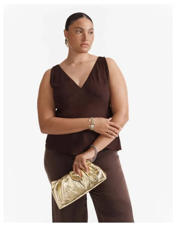 Mimco The Clutch Bag in Light Gold