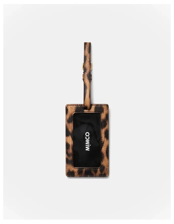 Mimco Violet Luggage Tag in Leopard