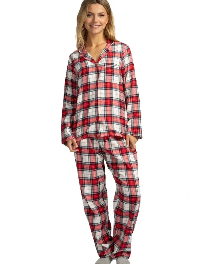 Mitch Dowd Mitch Dowd - Women's Red Check Flannel Pyjama Pants