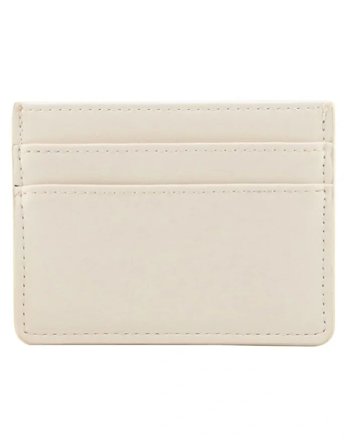 Mocha Avery Simple Card Holder in Cream