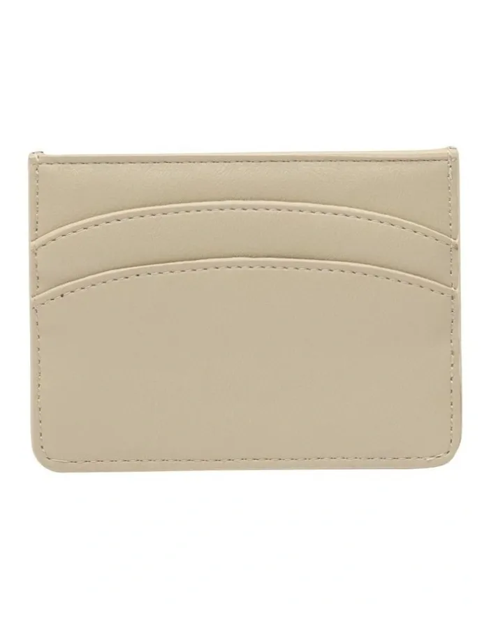 Mocha Claire Simple Card Holder in Light Olive