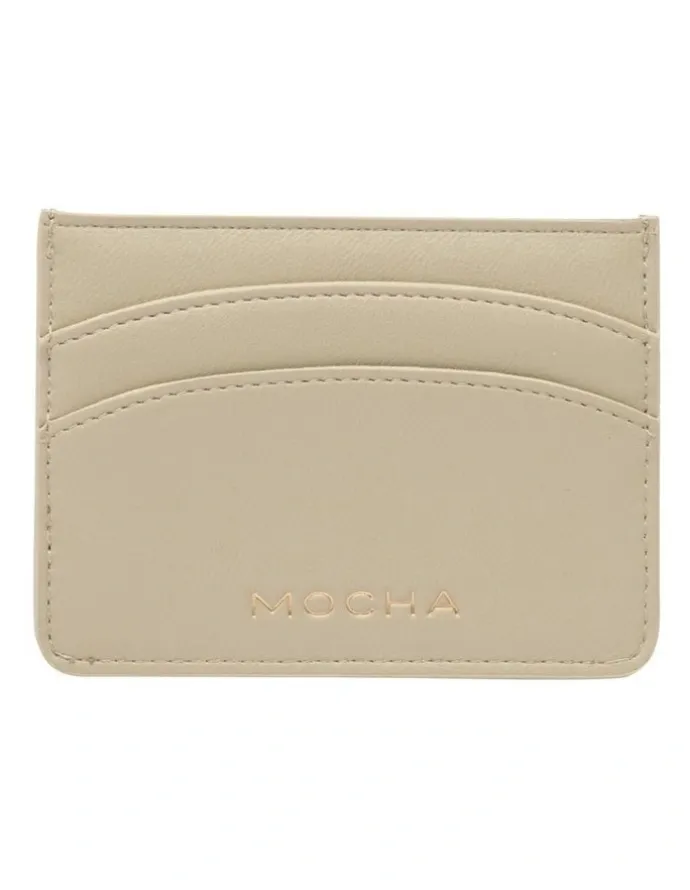 Mocha Claire Simple Card Holder in Light Olive