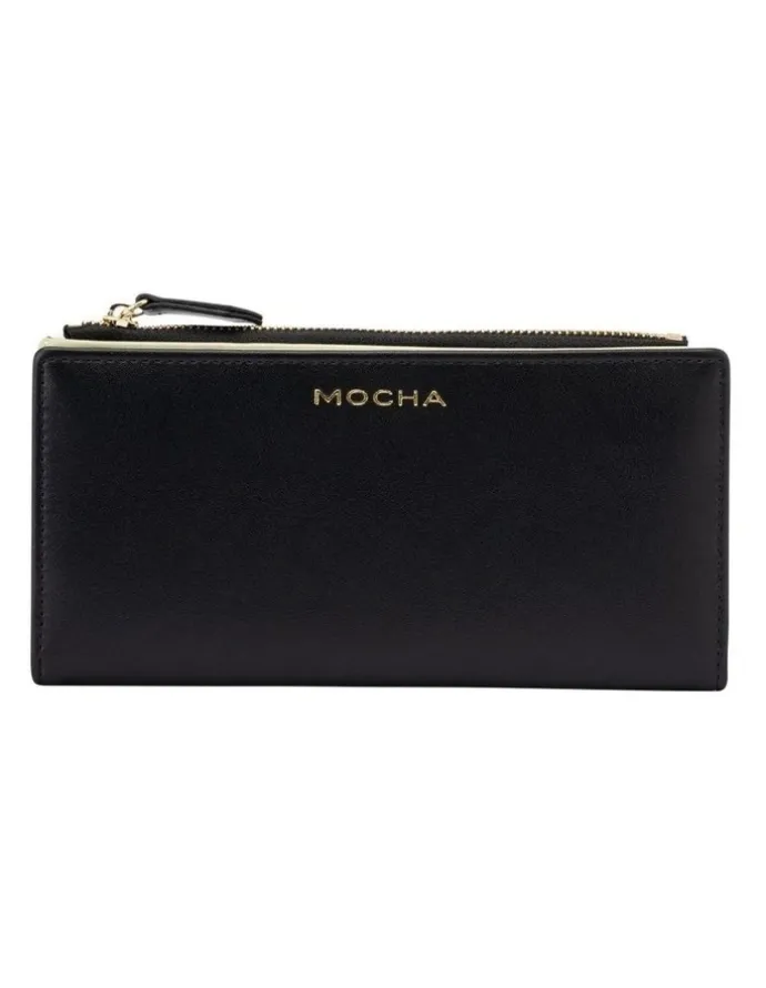 Mocha Classic Arya Wallet in Black/Matcha