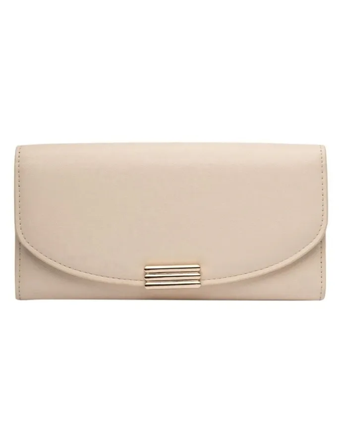 Mocha Daisy Long Wallet in Cream