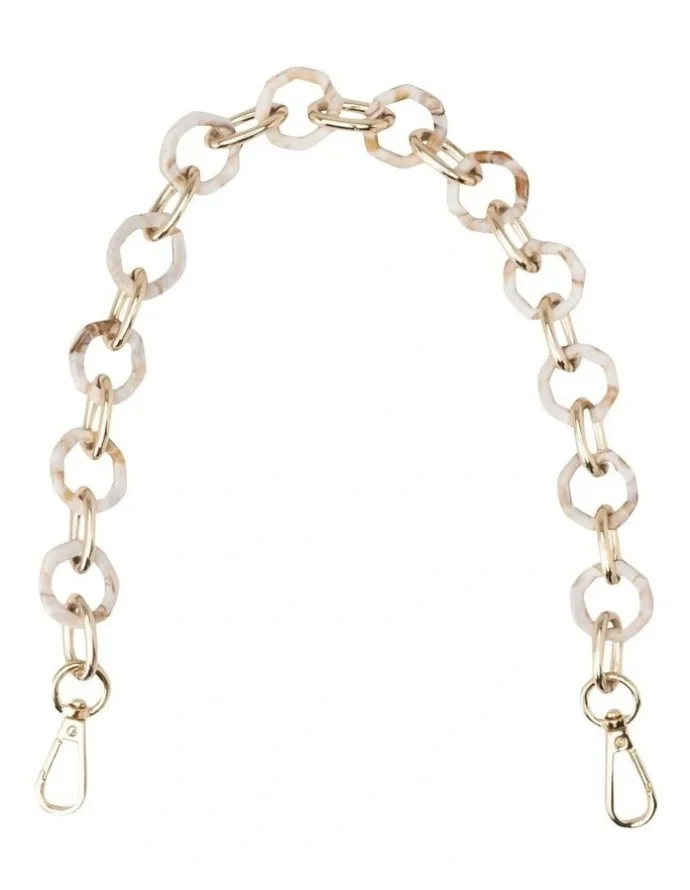 Mocha Hexagon Marble Chain in Coffee