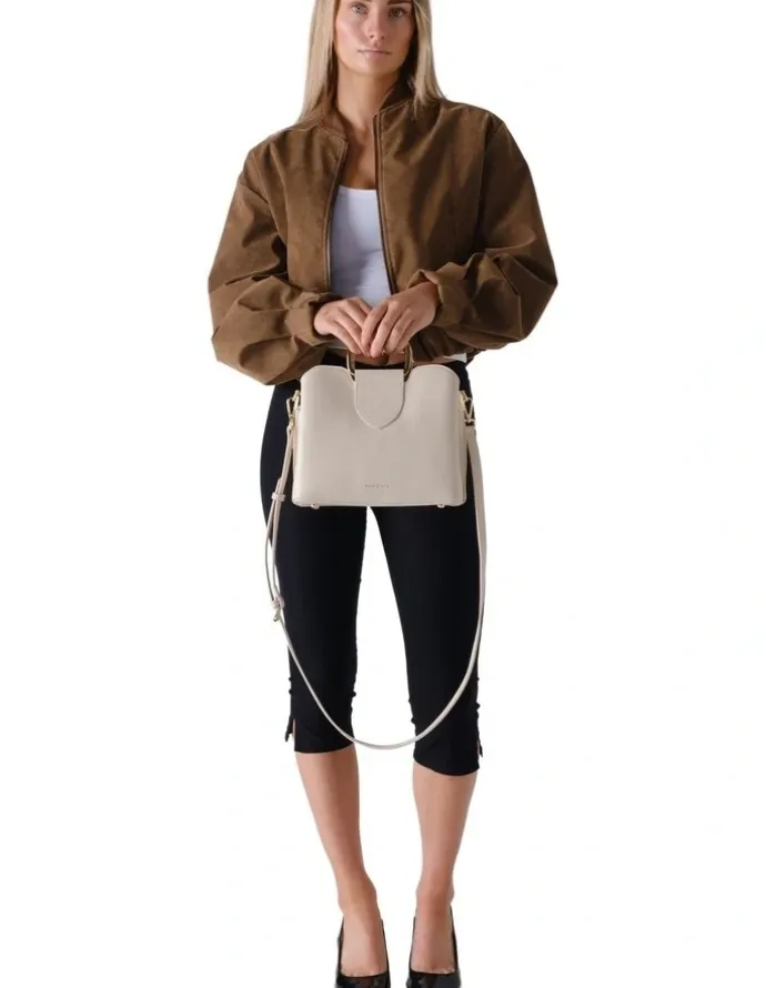 Mocha Mocha Freya Metal Handle Tote - Beige