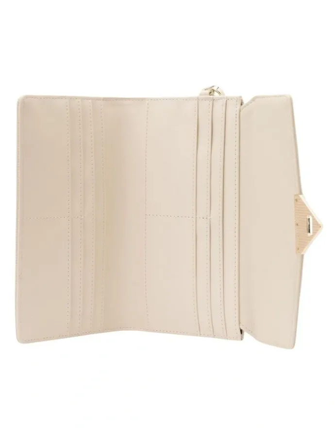 Mocha Penelope Wallet Clutch in Cream