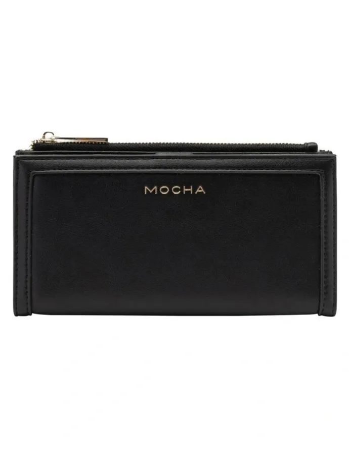 Mocha Stella Long Wallet in Black